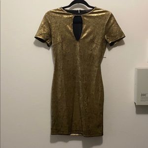Shiny gold mini dress